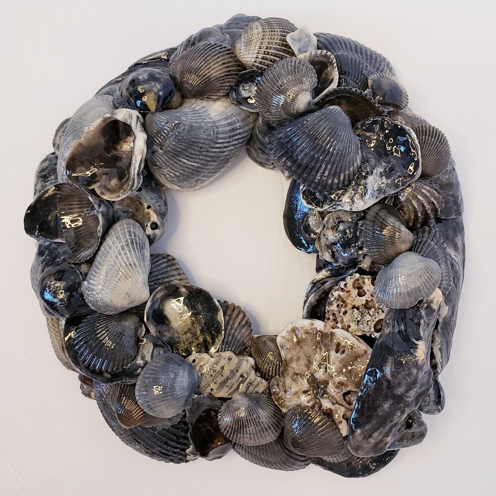 Seashells Wreath Candle Ring Nautical Beach Home Decor Coastal Decorations 6"